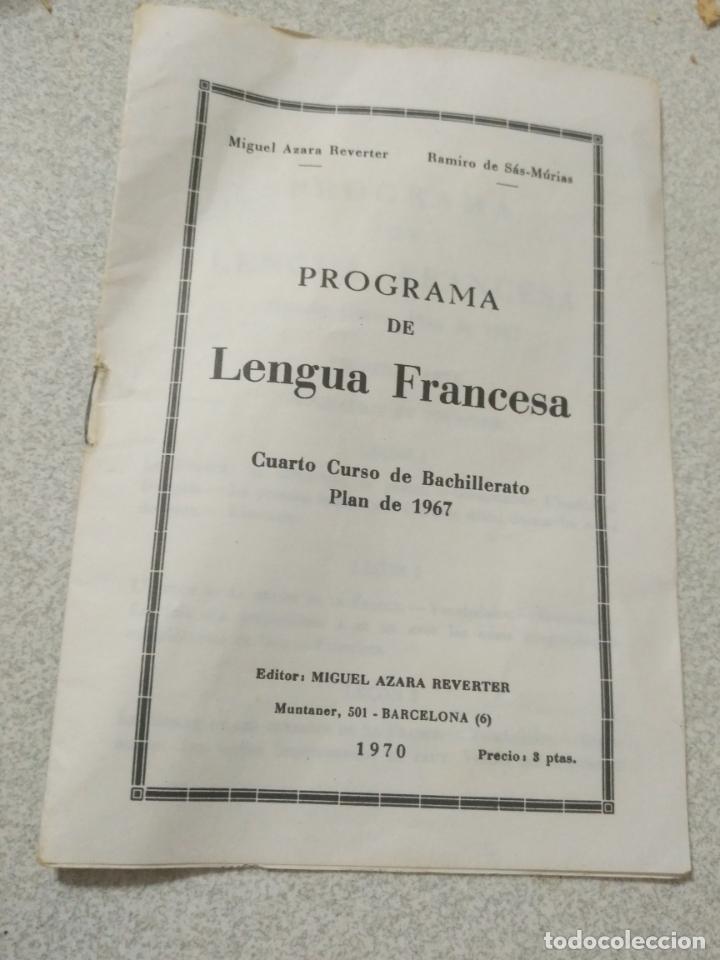 Outros artigos de papel: PROGRAMA DE LENGUA FRANCESA 1970