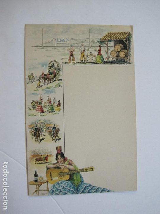 Otros art&iacute;culos de coleccionismo en papel: PUBLICIDAD MISA 'S SHERRY JEREZ DE LA FRONTERA-MENU ANTIGUO-VER FOTOS-(K-245)