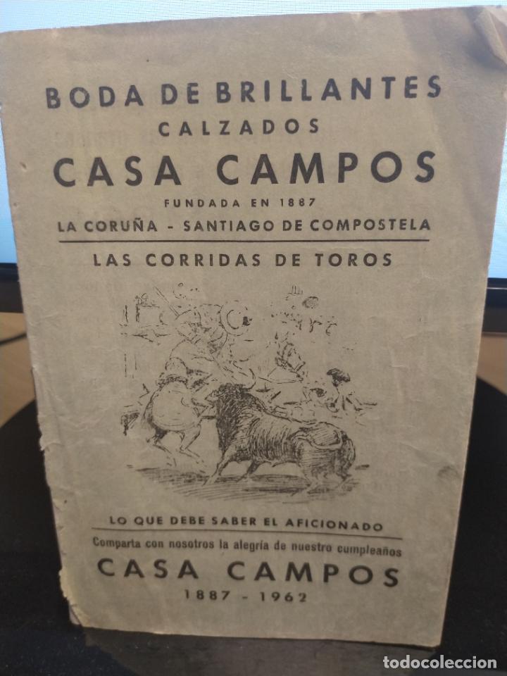 Otros Art&iacute;culos de Coleccionismo en Papel: FOLLETO PUBLICITARIO -CASA CAMPOS-SANTIAGO DE COMPOSTELA- LAS CORRIDAS DE TOROS