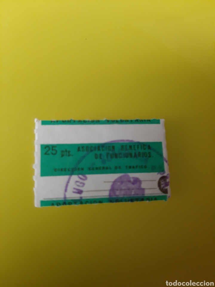 Collectionnisme Papier divers: 25 PESETAS ASOCIACI&Oacute;N BENEFICA FUNCIONARIOS DIRECCI&Oacute;N GENERAL TRAFICO LUGO