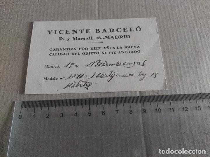 Otros Art&iacute;culos de Coleccionismo en Papel: tarjeta vicente barcelo madrid joyero 1931
