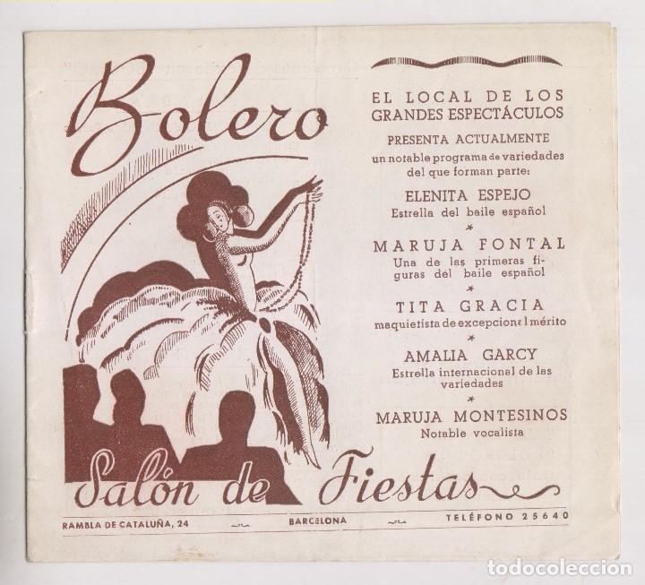 Paper Collecting Others: BOLERO. SAL&Oacute;N DE FIESTAS. EL LOCAL DE LOS GRANDES ESPECT&Aacute;CULOS. BARCELONA