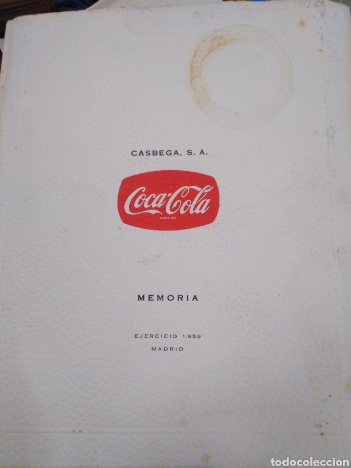 Otros Art&iacute;culos de Coleccionismo en Papel: MEMORIA EMBOTELLADORA COCA-COLA,PRESENTA A JUNTA ACCIONISTAS-25 MAYO 1960,MEMORIA,BALANCE,CUENTAS,
