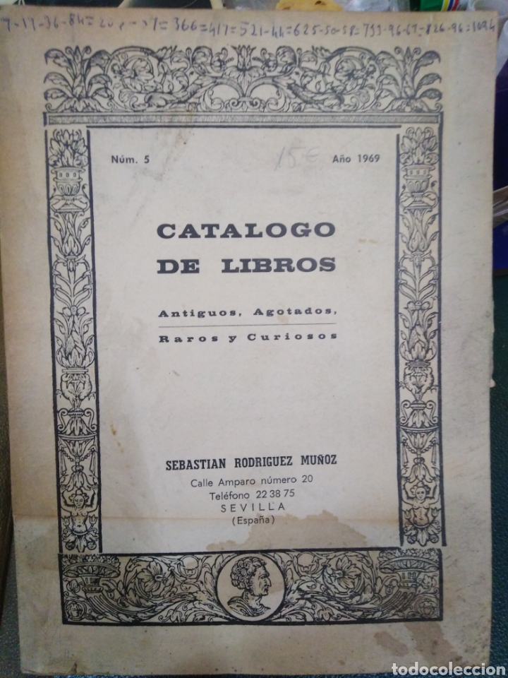Otros Art&iacute;culos de Coleccionismo en Papel: CAT&Aacute;LOGO DE LIBROS-ANTIGUOS,RAROS,AGOTADOS Y CURIOSOS,LIBRERIA RODR&Iacute;GUEZ MU&Ntilde;OZ,SEVILLA,N&deg;5,1969