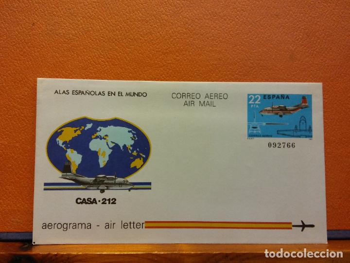 Collectionnisme Papier divers: SOBRES CORREO A&Eacute;REO. CASA 212. AEROGRAMA. ESPA&Ntilde;A. SOBRES DE COLECCI&Oacute;N. SIN USAR