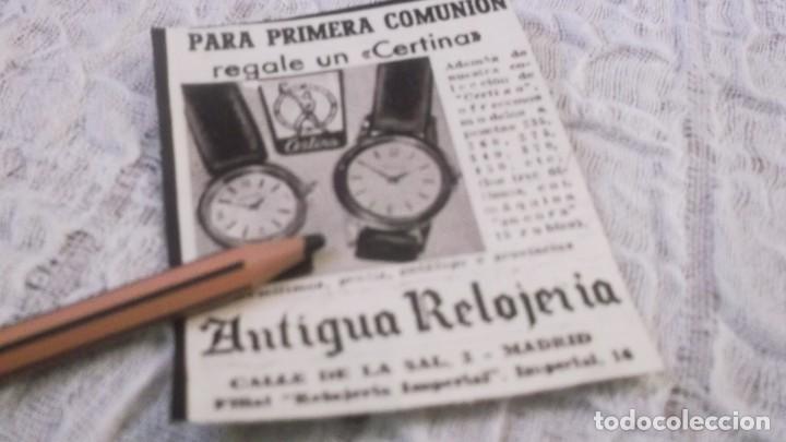Otros Art&iacute;culos de Coleccionismo en Papel: RECORTE PUBLICIDAD A&Ntilde;O 1965 - RELOJ CERTINA - ANTIGUA RELOJERIA FILIAL RELOJERIA IMPERIAL- MADRID