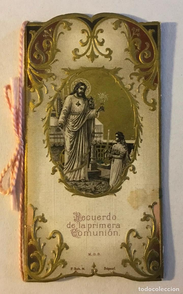 Otros art&iacute;culos de coleccionismo en papel: RECUERDO DE LA PRIMERA COMUNION. TROQUELADO CON RELIEVE. TARRAGONA 1916 DOMINICAS