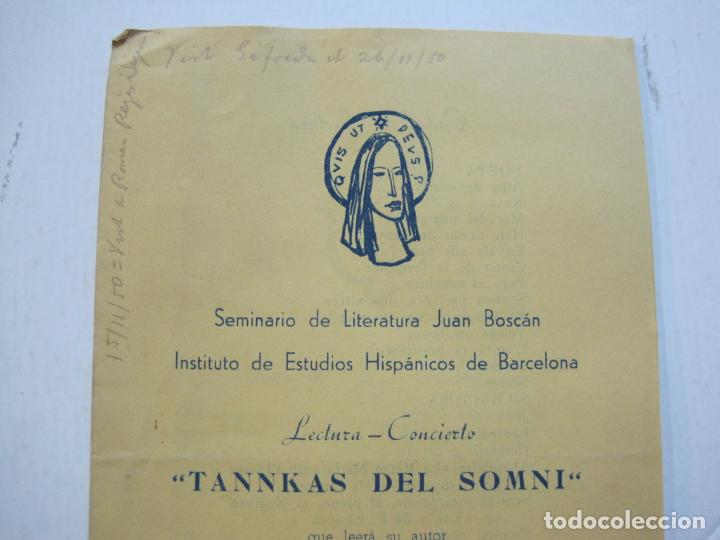 Altri oggetti di carta: BARCELONA-SEMINARIO LITERATURA JUAN BOSCAN-FRANCISCO GALI-PROGRAMA NOVIEMBRE 1950-VER FOTOS-(K-561)
