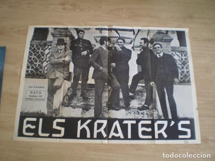 Paper Collecting Others: CARTEL GRUPO MUSICA. ELS KRATER&acute;S. ORIGINAL DE 1968. EXCLUSIVA RAFA, VERGEL, ALICANTE. 100X70 CM.
