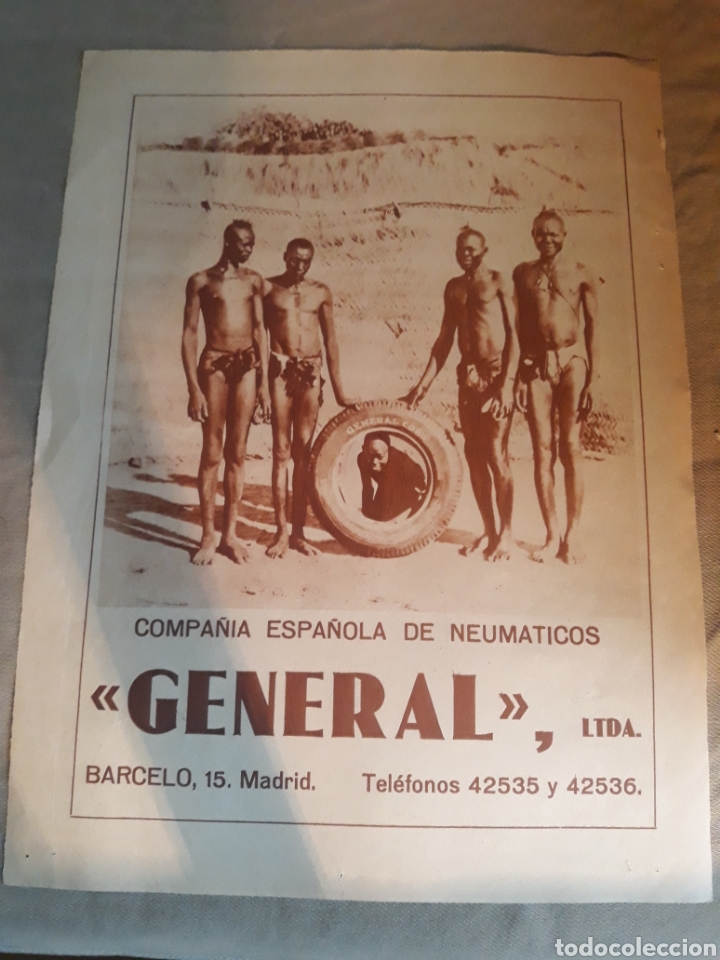 Paper Collecting Others: PUBLICIDAD DE GENERAL . COMPA&Ntilde;IA ESPA&Ntilde;OLA DE NEUM&Aacute;TICOS. A&Ntilde;O 1931 .32 x 24 cm.