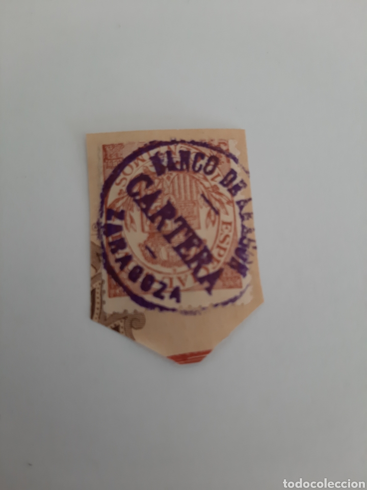 Collectionnisme Papier divers: SELLO BANCO DE ARAGON ESPECIAL M&Oacute;VIL ZARAGOZA MATASELLO