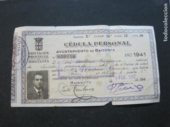 Altri oggetti di carta: AYUNTAMIENTO DE BARCELONA-CEDULA PERSONAL-FEBRERO 1942-VER FOTOS-(74.674)
