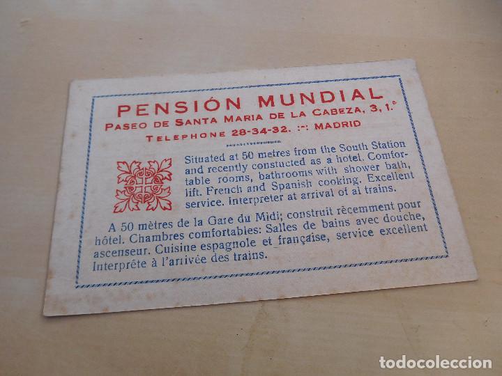 Outros artigos de papel: Tarjeta comercial pensi&oacute;n mundial Madrid