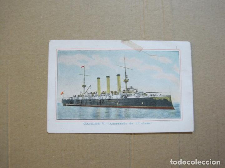 Otros art&iacute;culos de coleccionismo en papel: BARCO-CARLOS V-ACORAZADO DE 1 &ordf; CLASE-CROMO PUBLICIDAD KIOSKO EL SOL-VER FOTOS-(74.871)