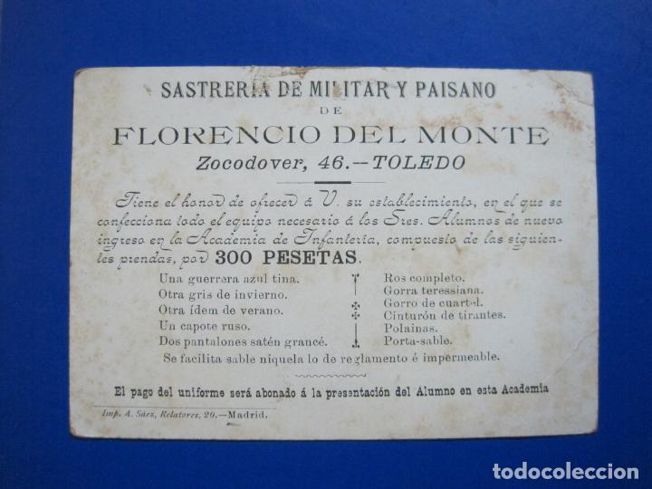 Otros art&iacute;culos de coleccionismo en papel: TOLEDO-SASTRERIA DE MILITAR Y PAISANO DE FLORENCIO DEL MONTE-PUBLICIDAD ANTIGUA-VER FOTOS-(74.928)