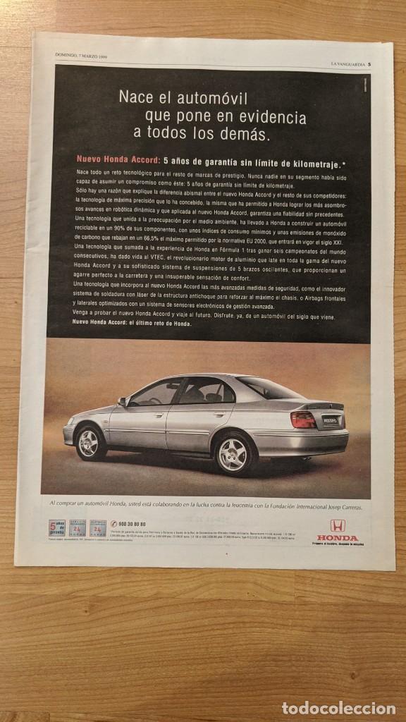 Otros art&iacute;culos de coleccionismo en papel: ANUNCIO HONDA ACCORD 1999