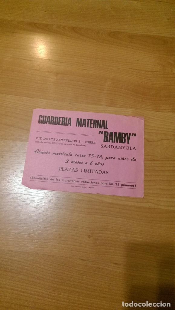 Sammelleidenschaft Andere Papierartikel: ANTIGUO PUBLICIDAD GUARDER&Iacute;A BAMBI CERDANYOLA DEL VALL&Eacute;S