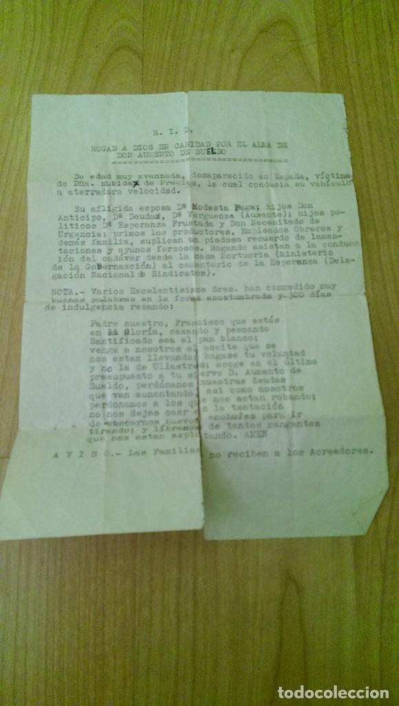 Paper Collecting Others: ANTIGUO DOCUMENTO HUMOR&Iacute;STICO MECANOGRAFIADO