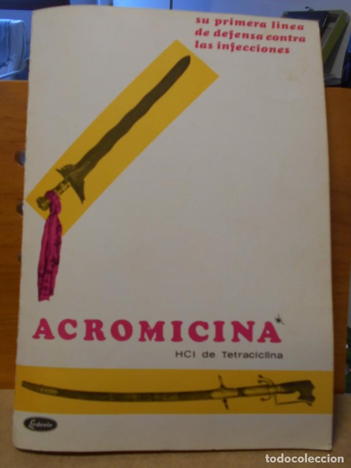 Paper Collecting Others: ACROMICINA. HCI DE TETRACICLINA. DIPTICO CON DIBUJOS DE ESPADAS.