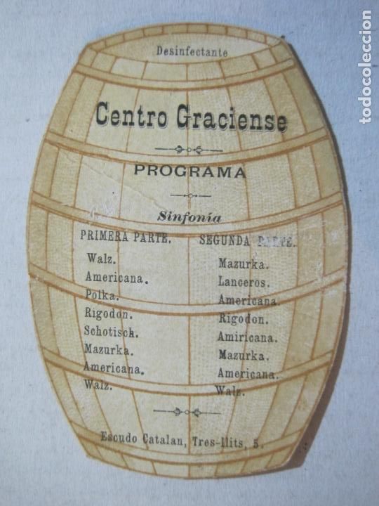 Otros art&iacute;culos de coleccionismo en papel: BARCELONA-CENTRO GRACIENSE-PROGRAMA ANTIGUO TROQUELADO-VER FOTOS-(75.291)