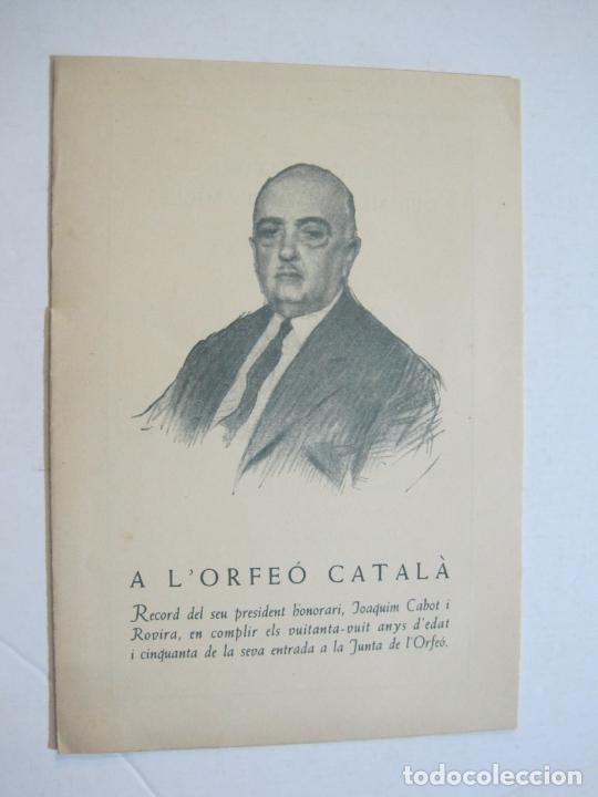 Otros art&iacute;culos de coleccionismo en papel: ORFEO CATALA-JOAQUIN CABOT-HOMENATGE-VER FOTOS-(K-858)