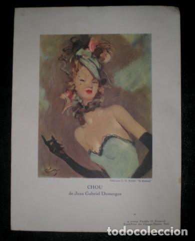 Otros Art&iacute;culos de Coleccionismo en Papel: Chou de Jean-Gabriel DOMERGUE. Men&uacute; Art Deco para el Restaurante Le Cabaret. Edition G. H. Rabu 1958