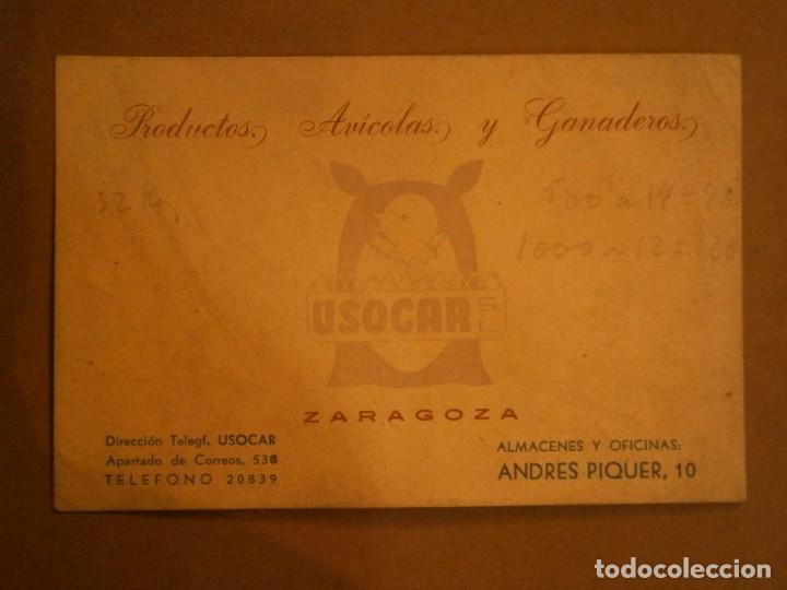 Collectionnisme Papier divers: PRODUCTOS AGRICOLAS Y GANADEROS. USOCAR (ZARAGOZA)