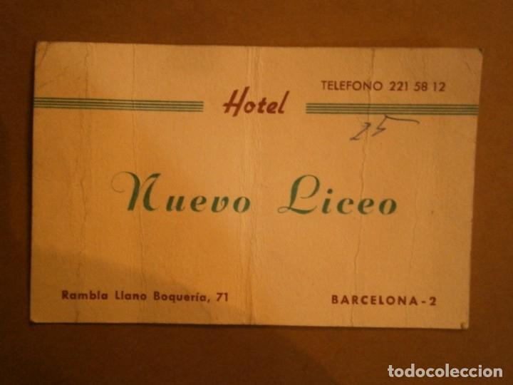 Collectionnisme Papier divers: HOTEL NUEVO LICEO (BARCELONA)