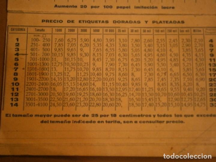 Collectionnisme Papier divers: ETIQUETAS RELIEVES, J. SIMON. PRECIO DE ETIQUETAS COLORES VARIOS. (ZARAGOZA)