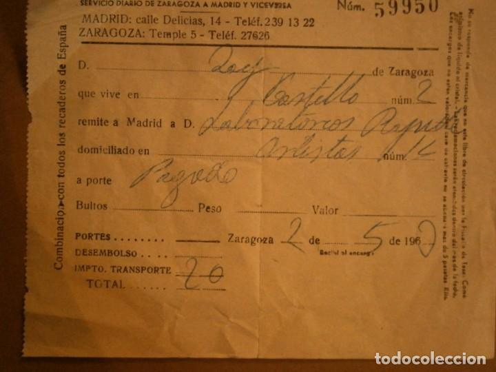Collectionnisme Papier divers: TRANSPORTES SALUE&Ntilde;A, (ZARAGOZA)
