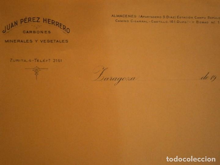 Outros artigos de papel: JUAN PEREZ HERRERO. CARBONES, MINERALES Y VEGETALES. (ZARAGOZA)