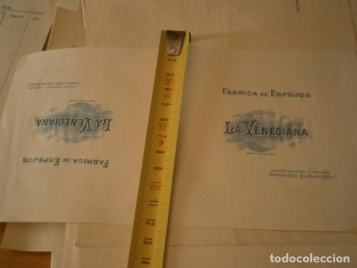 Outros artigos de papel: FACTURA A&Ntilde;OS 40/50, FABRICA DE ESPEJOS, LA VENECIANA. ZARAGOZA)