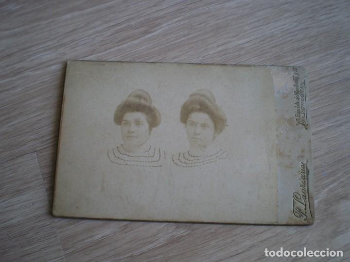 Outros artigos de papel: CURIOSA FOTOGRAFIA MUY ANTIGUA EN CARTON CON ROSTROS DE 2 MUJERES. PUBLICIDAD POSTERIOR