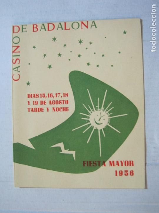Collectionnisme Papier divers: BADALONA-CASINO DE BADALONA-FIESTA MAYOR 1956-PROGRAMA ANTIGUO-VER FOTOS-(75.445)