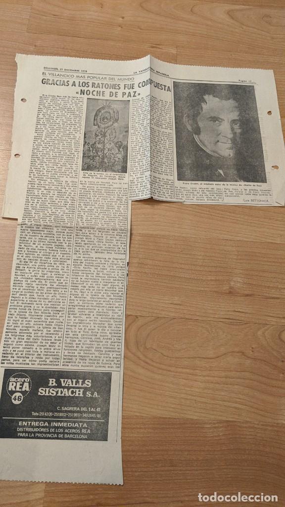 Paper Collecting Others: ANTIGUO ART&Iacute;CULO DE PRENSA &laquo;GRACIAS A LOS RATONES FUE COMPUESTA &rdquo;NOCHE DE PAZ&rdquo;&raquo;