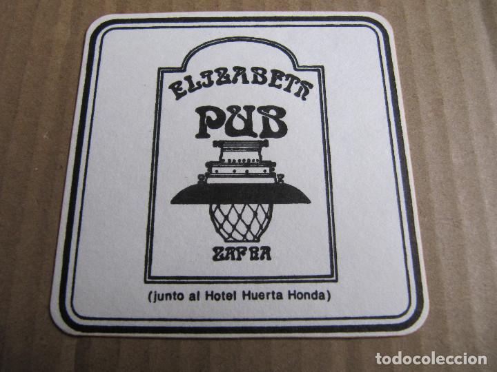 Otros art&iacute;culos de coleccionismo en papel: POSAVASOS ELISABETH PUB ZAFRA JUNTO A HOTEL HUERTA HONDA
