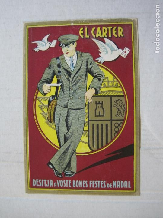 Outros artigos de papel: EL CARTER-EL CARTERO-FELICITACION ANTIGUA DE NAVIDAD-VER FOTOS-(75.505)