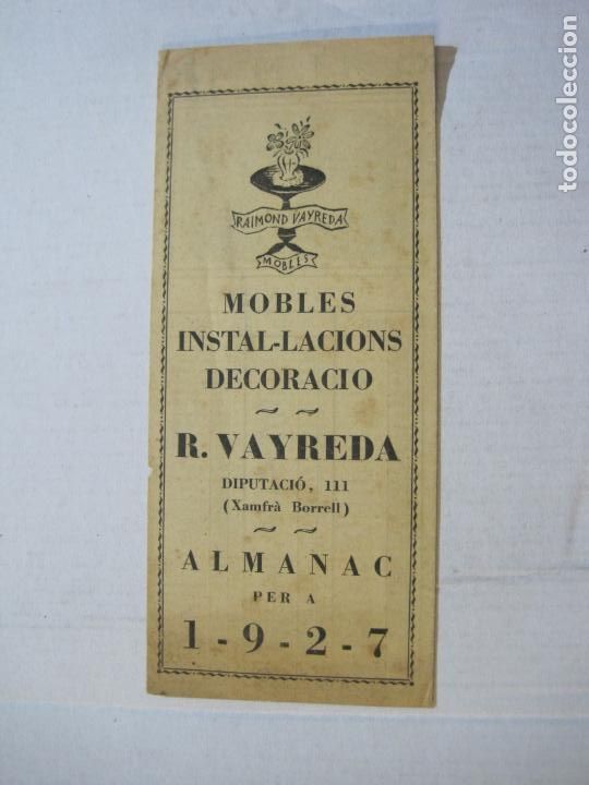 Collectionnisme Papier divers: RAIMOND VAYREDA MOBLES-ALMANAC 1927-DECORACIO & INSTAL&middot;LACIONS-CATALEG PUBLICITAT-VER FOTOS-(K-923)