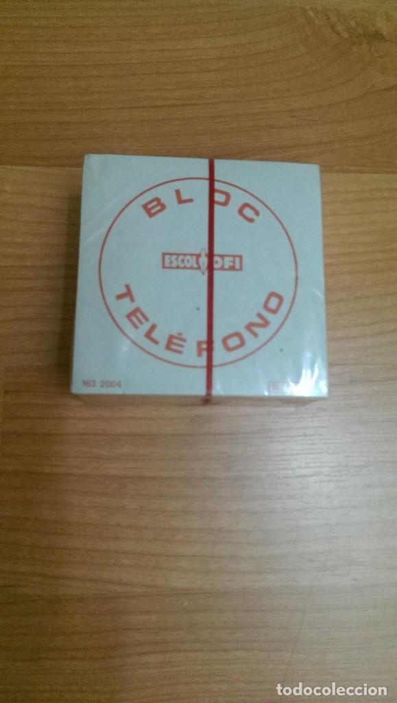 Outros artigos de papel: ANTIGUO BLOC DE NOTA TEL&Eacute;FONOS CON HOJAS DE COLORES &laquo;ESCOLOFI&raquo;