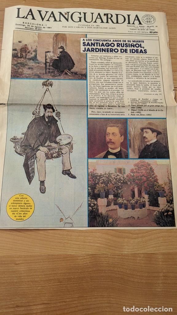 Otros Art&iacute;culos de Coleccionismo en Papel: ANTIGUO ART&Iacute;CULO DE PRENSA LA VANGUARDIA &laquo;A LOS 50 A&Ntilde;OS DE SU MUERTE, SANTIAGO RUSI&Ntilde;OL&raquo; (2 HOJAS)