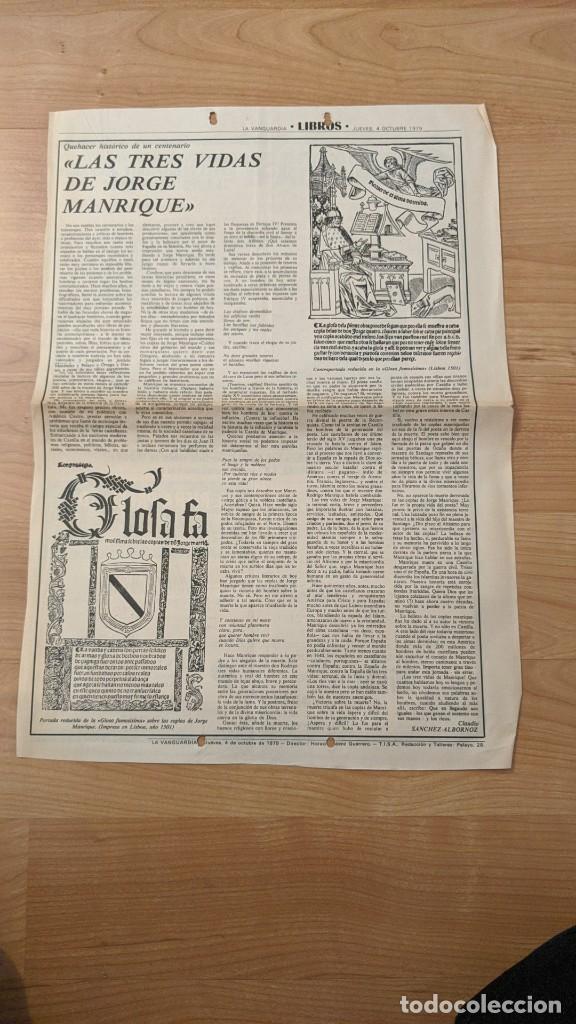 Outros artigos de papel: ANTIGUO ART&Iacute;CULO LA VANGUARDIA &laquo;LAS TRES VIDAS DE JORGE MANRIQUE&raquo; A&Ntilde;O 1979 (1 HOJA)