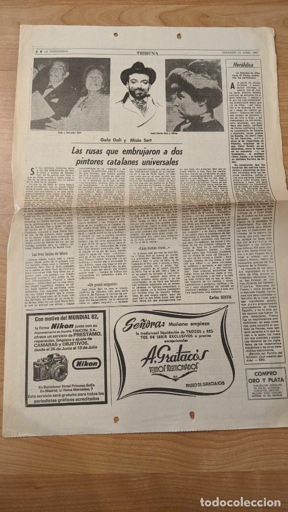 Collectionnisme Papier divers: ANTIGUO ART&Iacute;CULO LA VANGUARDIA &laquo;GALA DAL&Iacute; Y MISIA SERT&raquo; A&Ntilde;O 1982 (1 HOJA)