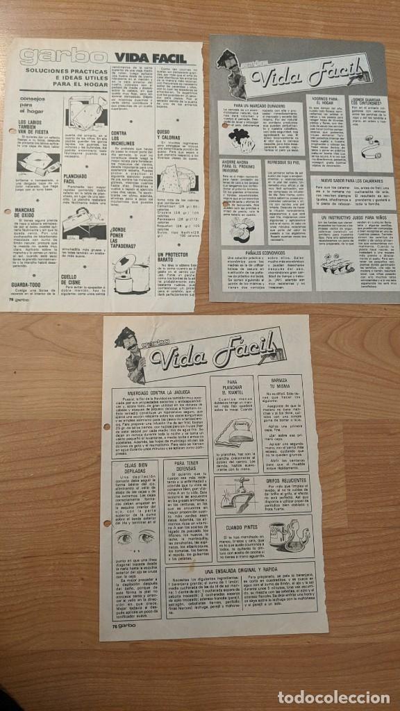 Collectionnisme Papier divers: RECORTES DE PRENSA GARBO &laquo;VIDA F&Aacute;CIL&raquo; (3 HOJAS)
