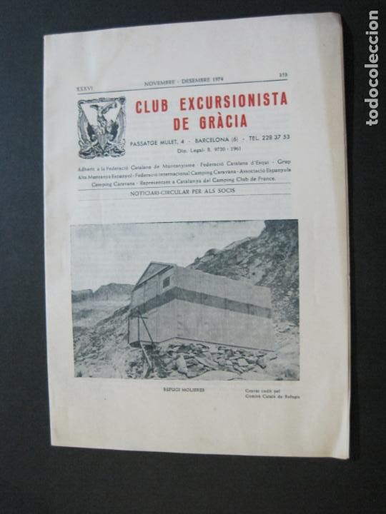 Outros artigos de papel: BARCELONA-CLUB EXCURSIONISTA DE GRACIA-NOTICIARI-NOVEMBRE DESEMBRE 1974-VER FOTOS-(K-996)