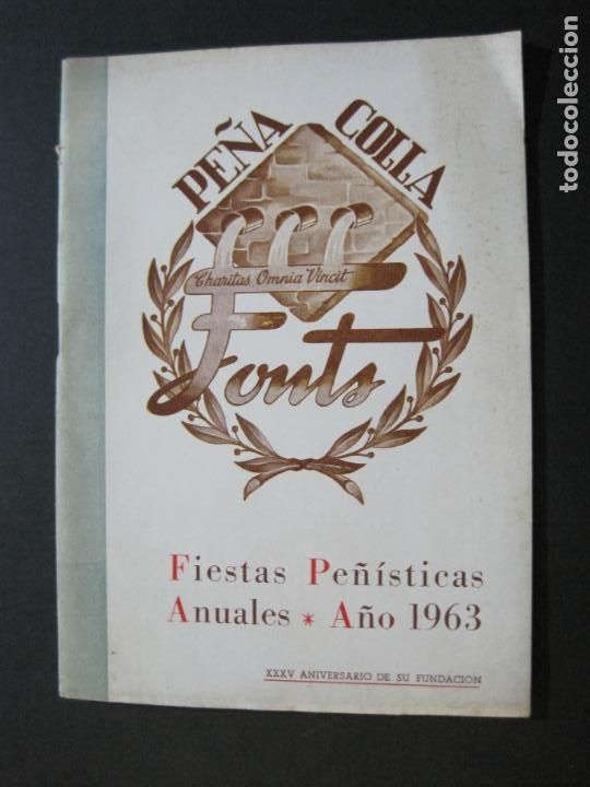 Collectionnisme Papier divers: PE&Ntilde;A COLLA-FIESTAS PE&Ntilde;ISTICAS ANUALES-A&Ntilde;O 1963-FONTS-VER FOTOS-(K-1006)