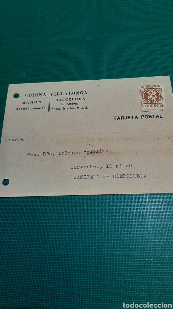 Sammelleidenschaft Andere Papierartikel: MAH&Oacute;N CODINA VILLALONGA VACACIONES 1945 CARTA COMERCIAL DESTIN&Oacute; SANTIAGO DE COMPOSTELA