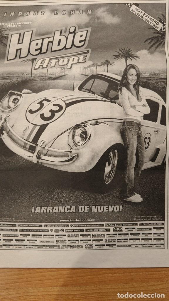 Outros artigos de papel: RECORTE DE PRENSA CINE &laquo;HERBIE A TOPE&raquo;