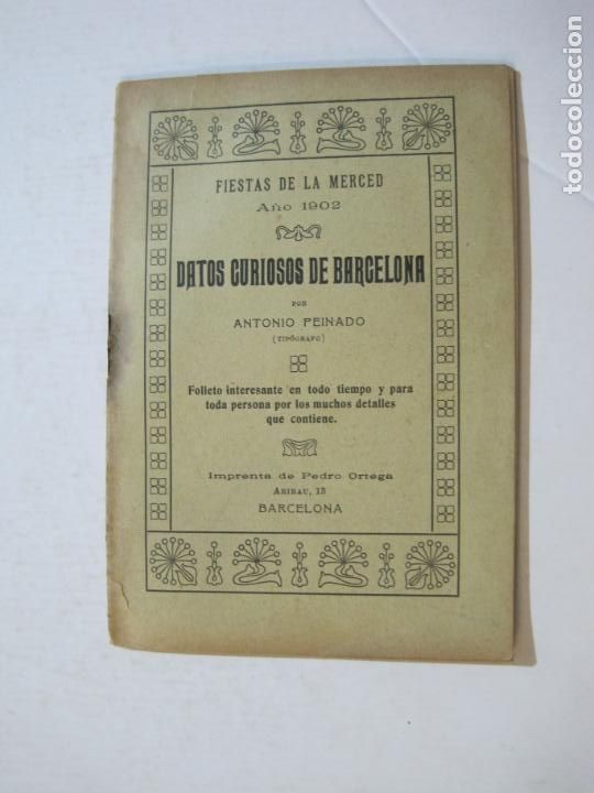 Paper Collecting Others: BARCELONA-FIESTAS DE LA MERCED-A&Ntilde;O 1902-DATOS CURIOSOS DE BARCELONA-VER FOTOS-(K-1031)