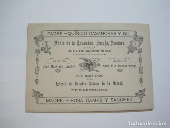 Otros art&iacute;culos de coleccionismo en papel: BARCELONA-NOTIFICACION NACIMIENTO-NOVIEMBRE 1888-IGLESIA NTRA SRA MERCED-VER FOTOS-(75.700)