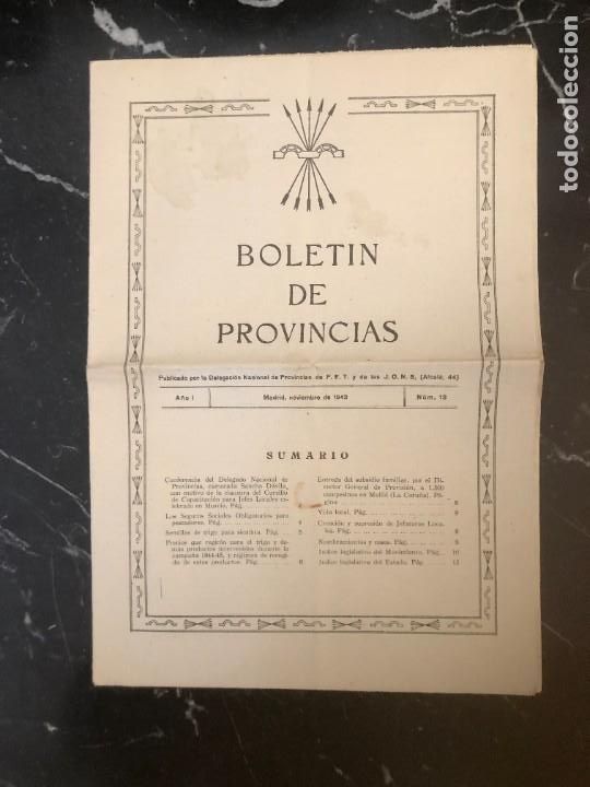 Otros Art&iacute;culos de Coleccionismo en Papel: BOLET&Iacute;N PROVINCIAS FALANGE, NOVIEMBRE DE 1943